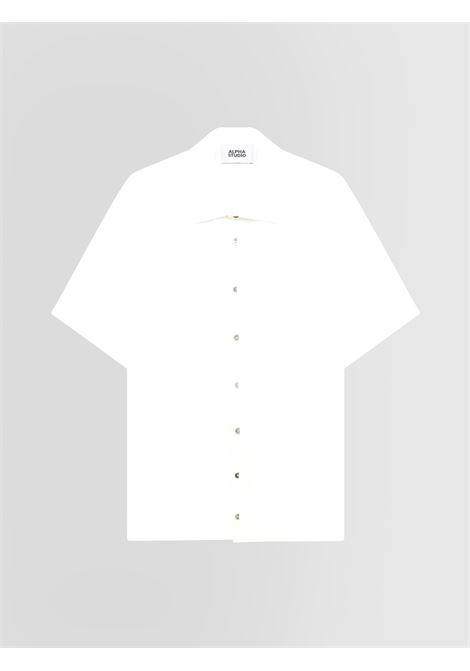 Alpha Studio camicia in lino color latte a maniche corte ALPHA STUDIO | CAMICIE | AU-5375L1003